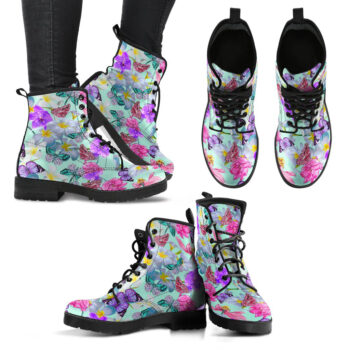 Handcrafted Colorful Lotus Butterfly Boots