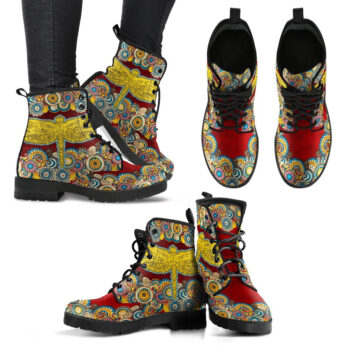 Handcrafted Dragonfly Mandala 3 Boots