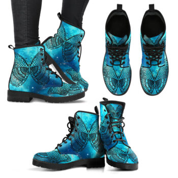 Handcrafted Galaxy Butterfly Mandala Boots