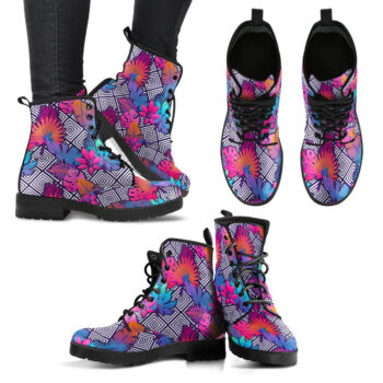 Handcrafted Boho Tropical Leaves Boots