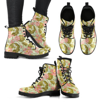 Handcrafted Pink Lotus Butterfly Boots