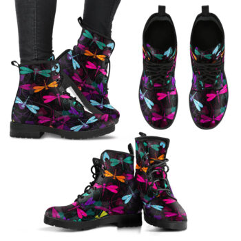 Handcrafted Dragonfly Pattern Boots
