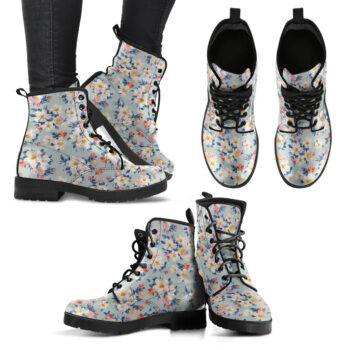 Handcrafted Boho White Flowers Boots
