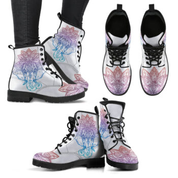 Handcrafted Colorful Mandala Elephant Boots