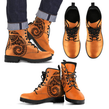 Orange Mandala Elephant Boots