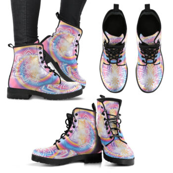 Tie Dye Mandala Womens Leather Boots