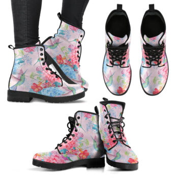 Handcrafted Pastel Pink Hummingbird Boots