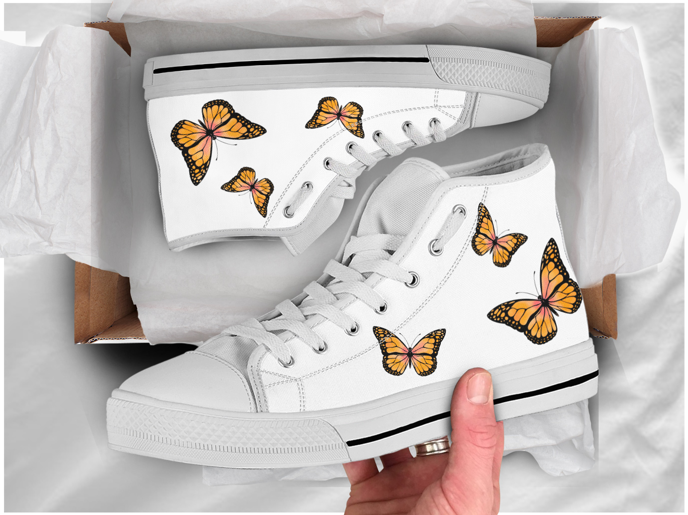 Butterfly Shoes | Custom High Top Sneakers For Kids & Adults