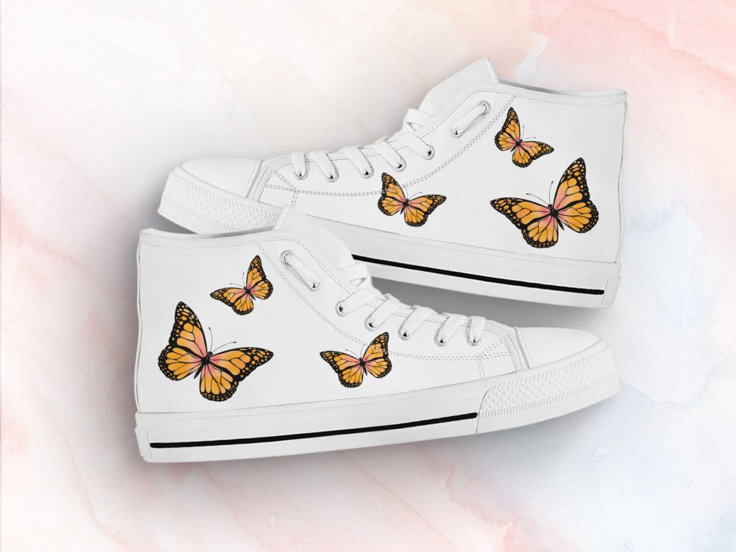Butterfly Shoes | Custom High Top Sneakers For Kids & Adults