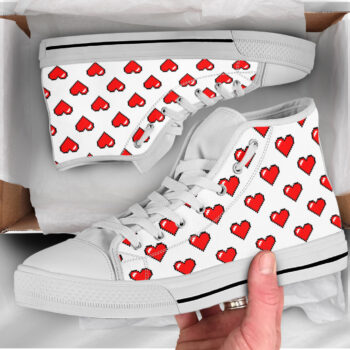 Red Heart Shoes | Custom High Top Sneakers For Kids & Adults