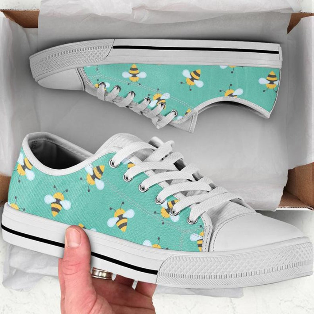 Mint Bee Shoes | Custom Low Tops Sneakers For Kids & Adults