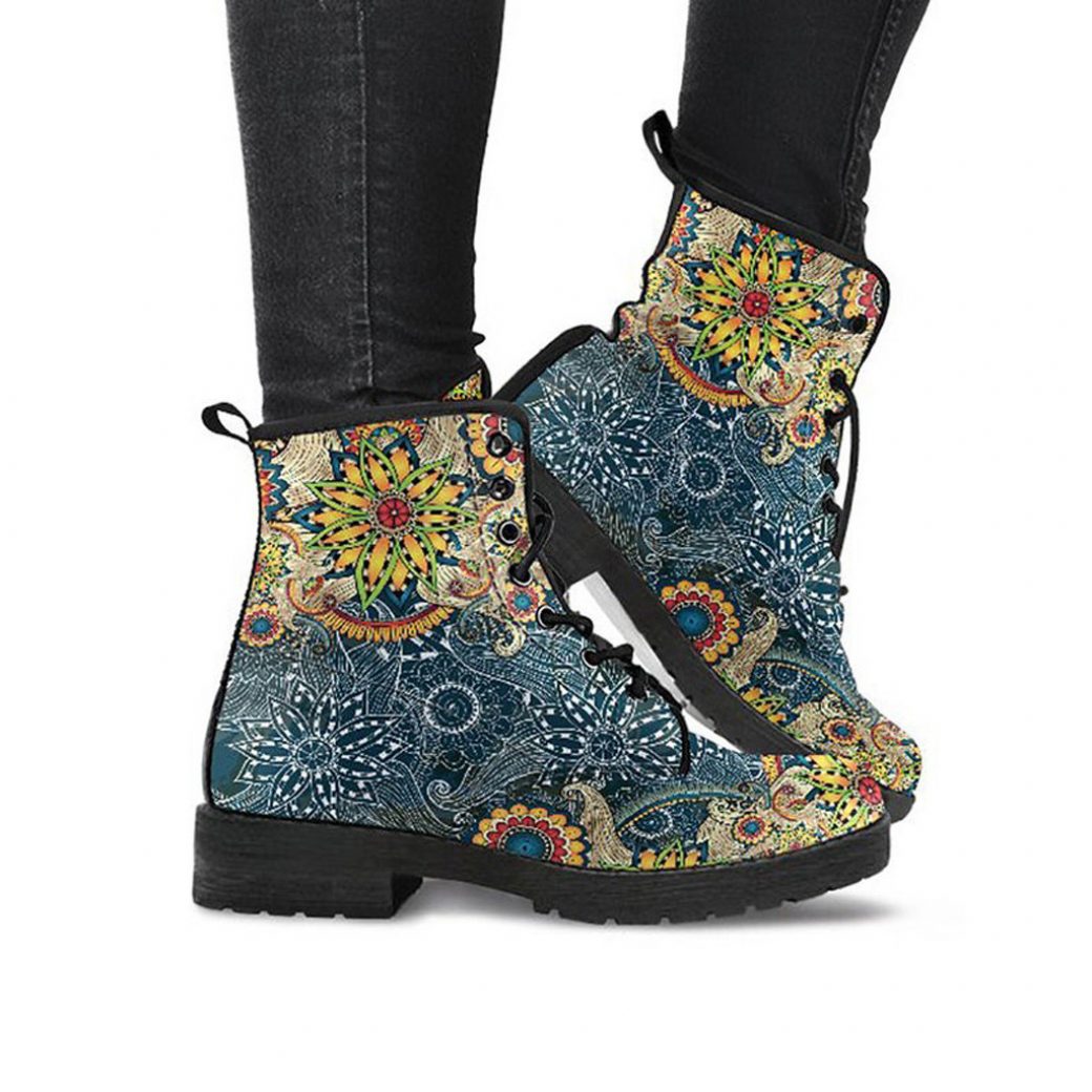 Flower Lover Boots | Vegan Leather Lace Up Printed Boots For Women
