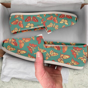 Green Butterfly Shoes | Custom Canvas Sneakers For Kids & Adults