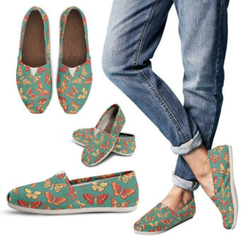 Green Butterfly Shoes | Custom Canvas Sneakers For Kids & Adults
