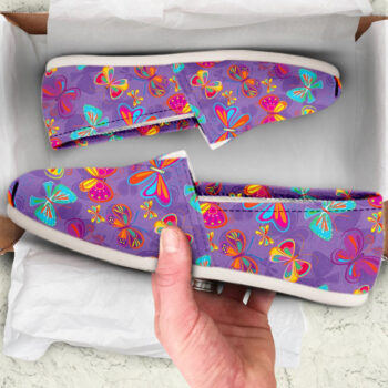 Purple Butterfly Shoes | Custom Canvas Sneakers For Kids & Adults