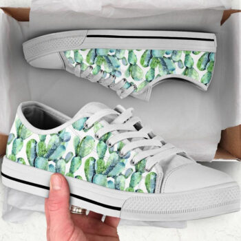 Green Cactus Shoes | Custom Low Tops Sneakers For Kids & Adults