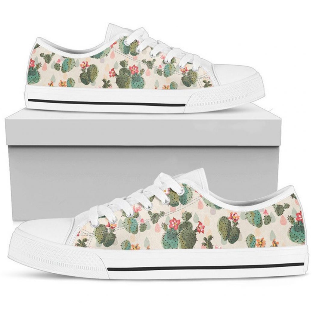 Cactus Printed Shoes | Custom Low Tops Sneakers For Kids & Adults