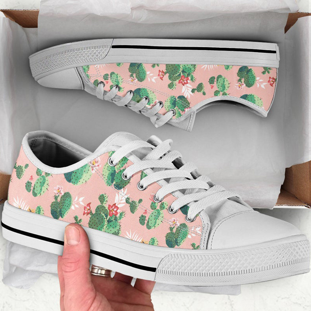 Cactus Print Shoes | Custom Low Tops Sneakers For Kids & Adults