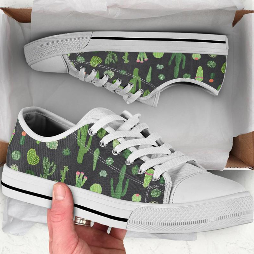 Cactus Pattern Shoes | Custom Low Tops Sneakers For Kids & Adults