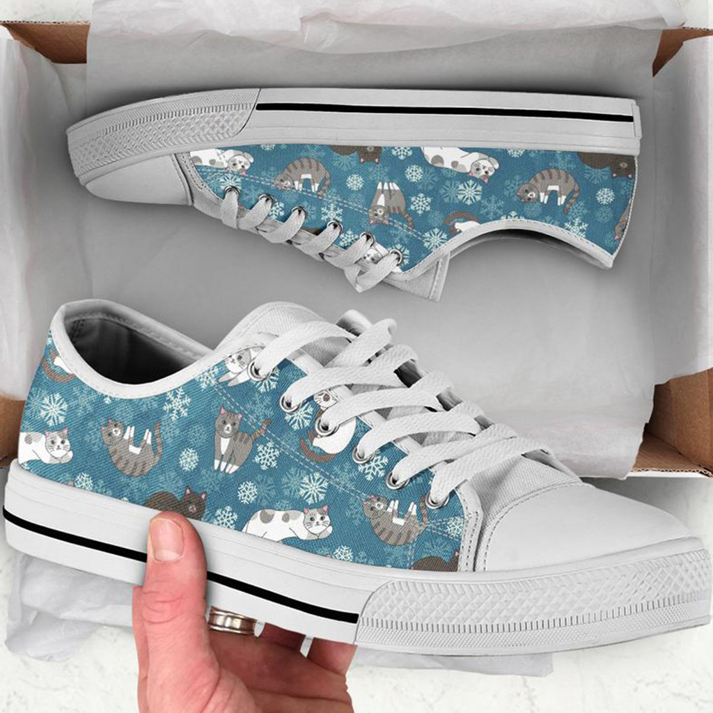 Cat Pattern Shoes | Custom Low Tops Sneakers For Kids & Adults