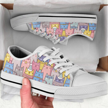 Kawaii Cat Shoes | Custom Low Tops Sneakers For Kids & Adults