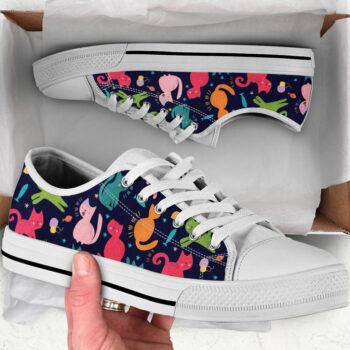 Cat Pattern Shoes | Custom Low Tops Sneakers For Kids & Adults