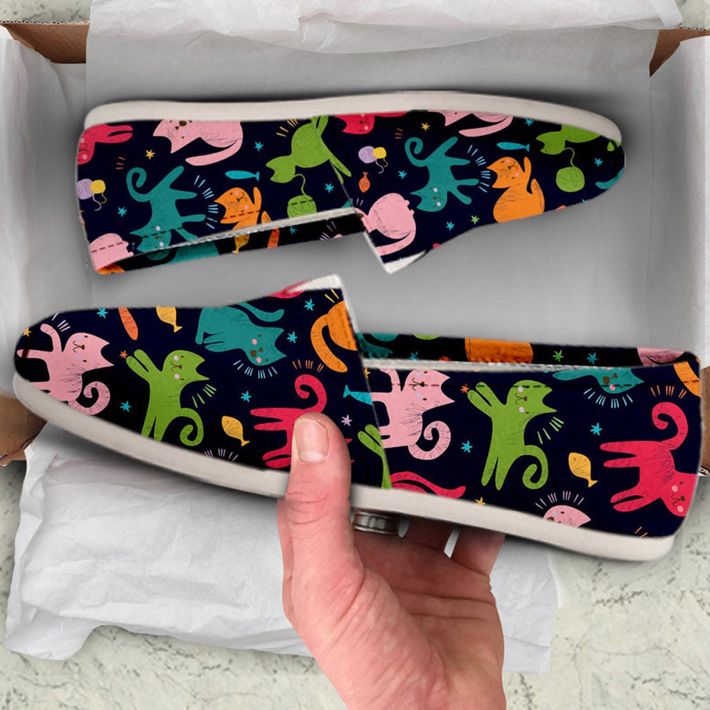 Colorful Cat Shoes | Custom Canvas Sneakers For Kids & Adults