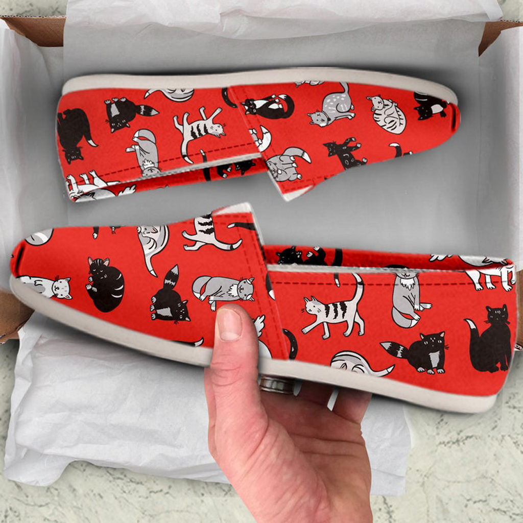Red Cat Shoes | Custom Canvas Sneakers For Kids & Adults