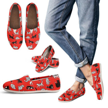 Red Cat Shoes | Custom Canvas Sneakers For Kids & Adults