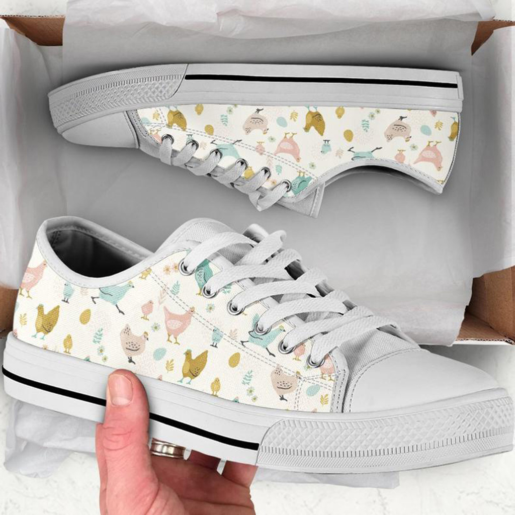 Cute Chicken Shoes | Custom Low Tops Sneakers For Kids & Adults
