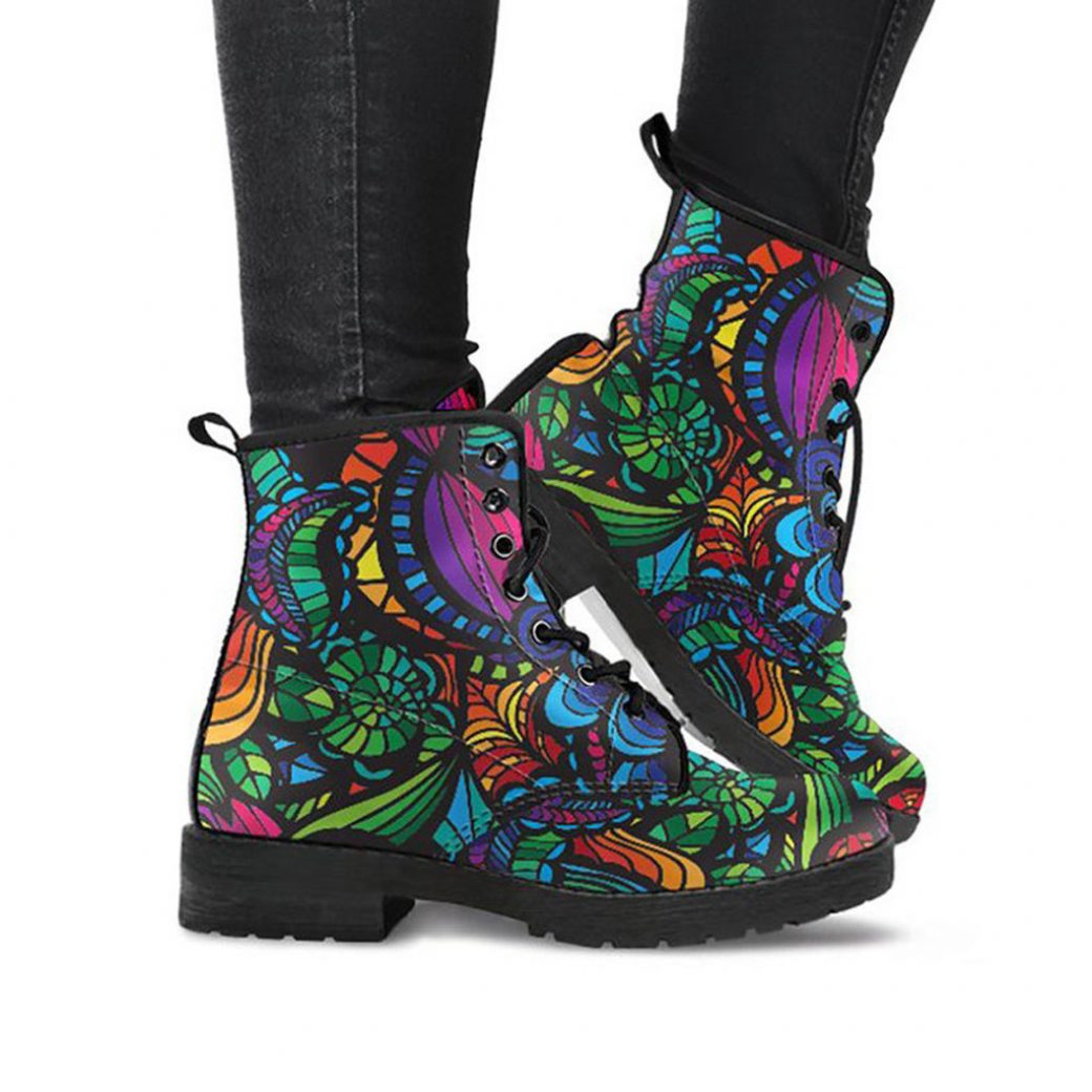 Watercolour Boots Women/'s Shoes Abstract Painted Women/'s Boots Steampunk Boots Colourful Printed Ankle Boots Casual Boots Wearable Art