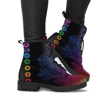 Mandala Lover Boots | Vegan Leather Lace Up Printed Boots For Women
