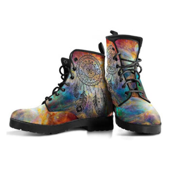 Handmade Dreamcatcher Boots | Vegan Leather Lace Up Printed Boots For Women