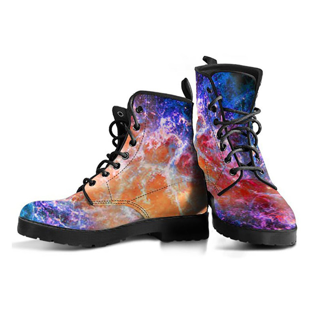 Colorful Winter Boots | Vegan Leather Lace Up Printed Boots For Women