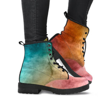 Watercolor Stylish Boots | Vegan Leather Lace Up Printed Boots For Women