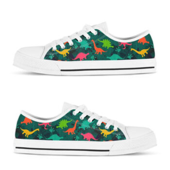Dinosaur Printed Shoes | Custom Low Tops Sneakers For Kids & Adults