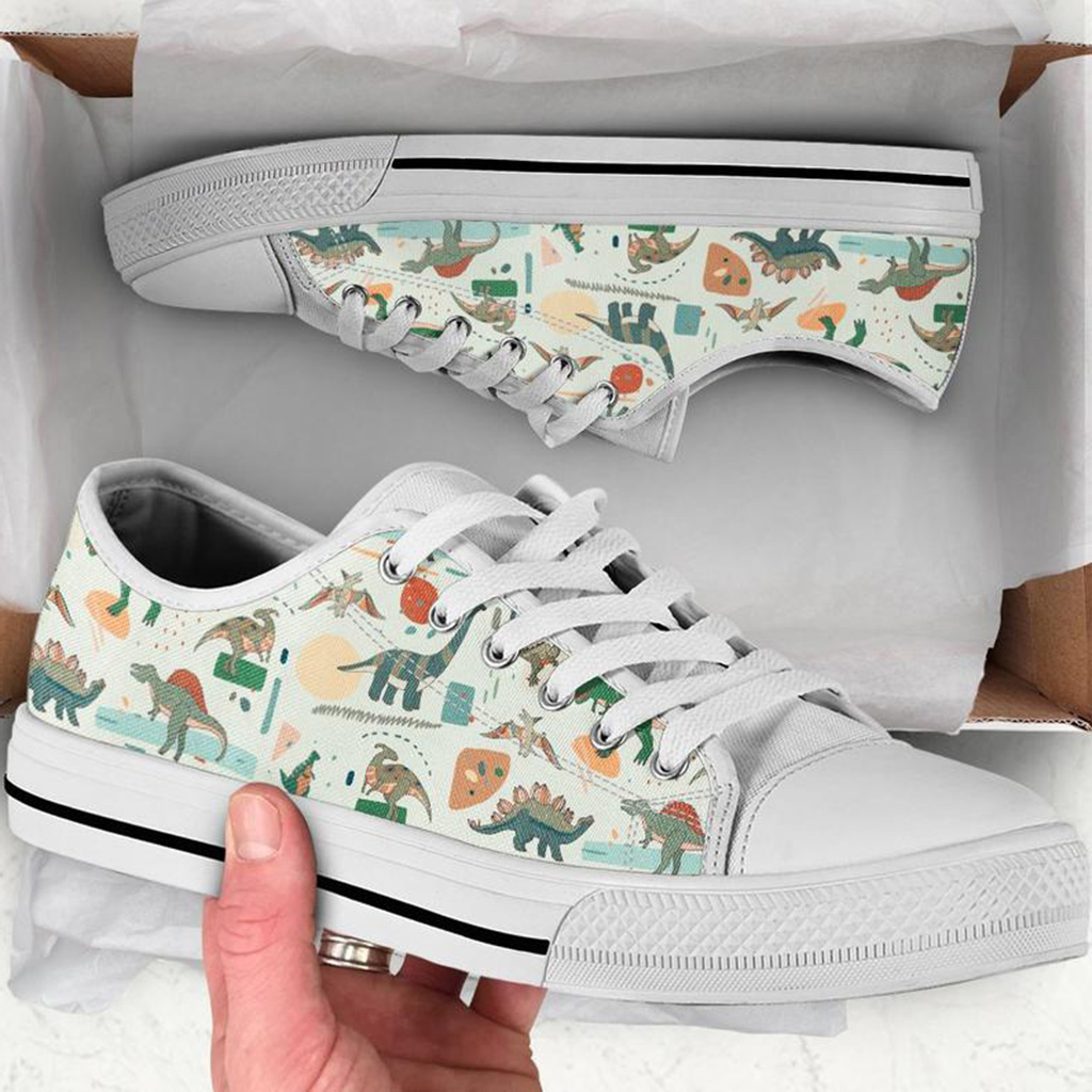 Dinosaur Gift Shoes | Custom Low Tops Sneakers For Kids & Adults