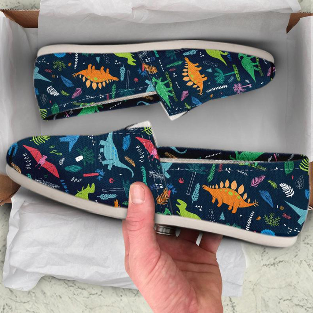 Cute Dinosaur Shoes | Custom Canvas Sneakers For Kids & Adults