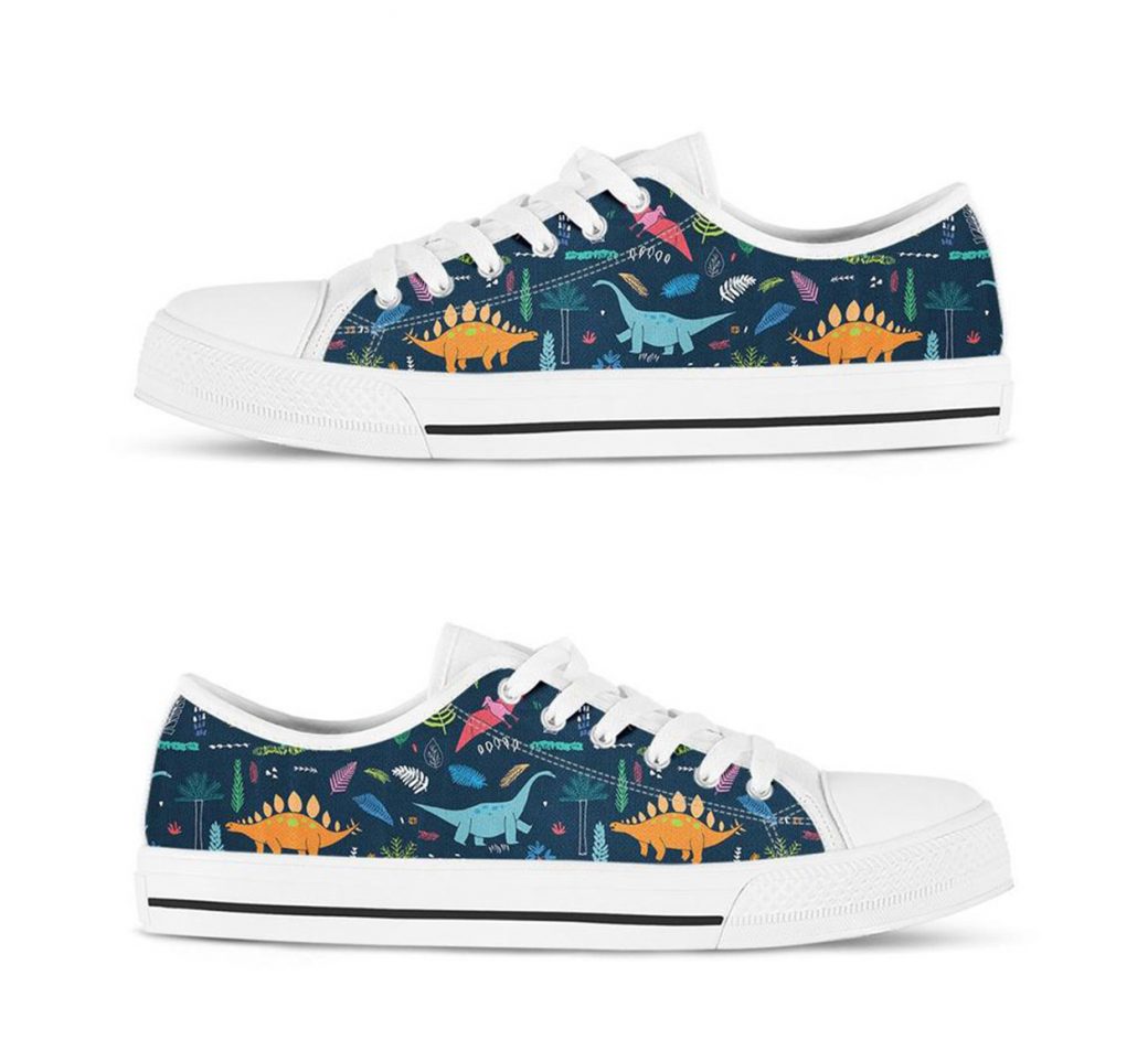 Dinosaurs World Shoes | Custom Low Tops Sneakers For Kids & Adults