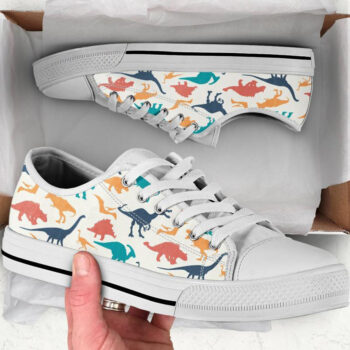 Kawaii Dinosaur Shoes | Custom Low Tops Sneakers For Kids & Adults