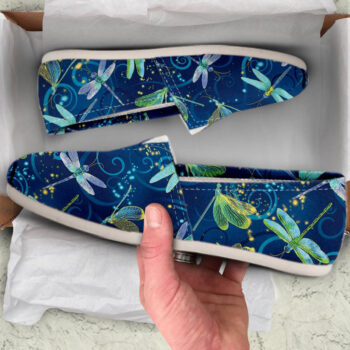 Navy Dragonfly Shoes | Custom Canvas Sneakers For Kids & Adults