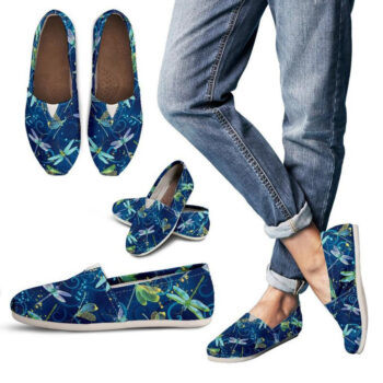 Navy Dragonfly Shoes | Custom Canvas Sneakers For Kids & Adults