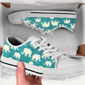 Green Elephant Shoes | Custom Low Tops Sneakers For Kids & Adults