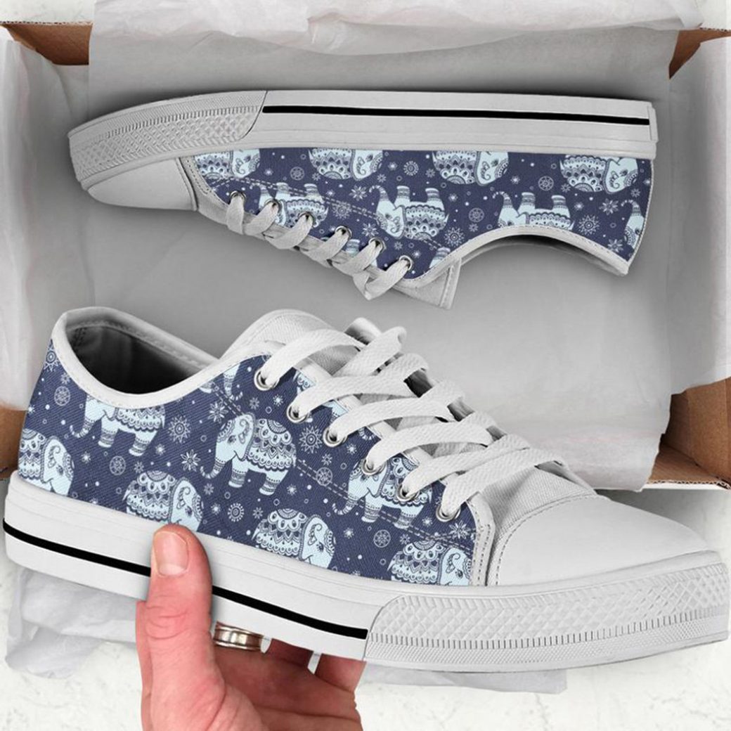 Cute Elephant Shoes | Custom Canvas Sneakers For Kids & Adults