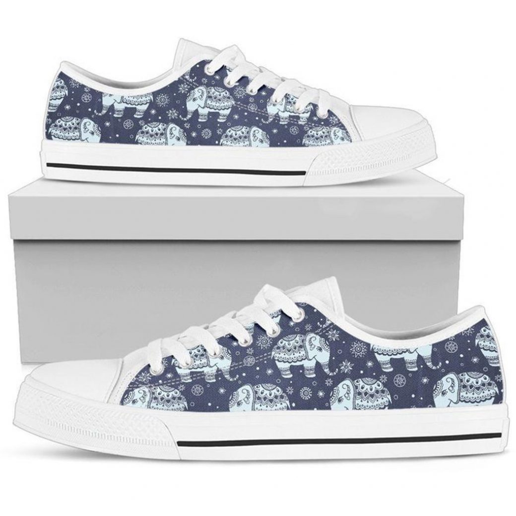 Cute Elephant Shoes | Custom Low Tops Sneakers For Kids & Adults