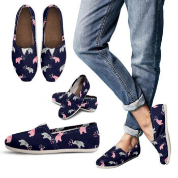 Cute Pink Elephant Shoes | Custom Canvas Sneakers For Kids & Adults