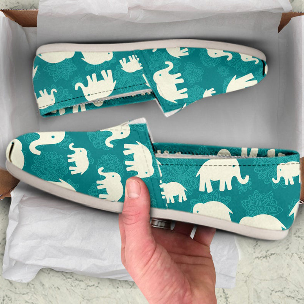 Green Elephant Shoes | Custom Canvas Sneakers For Kids & Adults