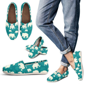 Green Elephant Shoes | Custom Canvas Sneakers For Kids & Adults
