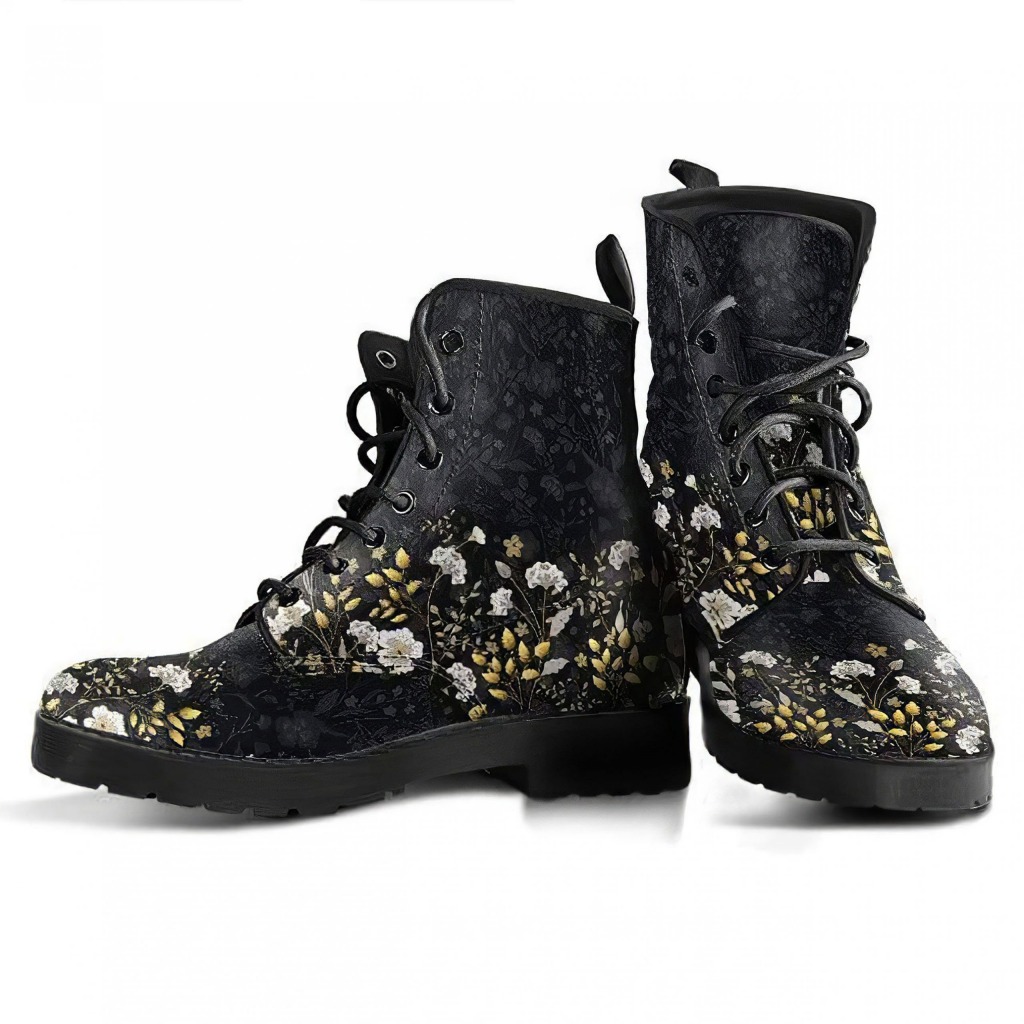 Stylish Floral Boots | Vegan Leather Lace Up Printed Boots For Women
