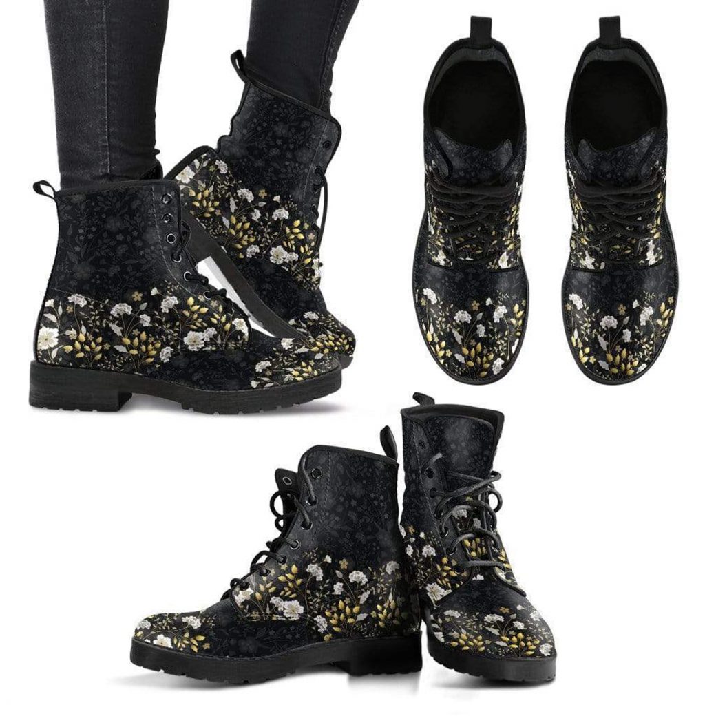 Stylish Floral Boots | Vegan Leather Lace Up Printed Boots For Women